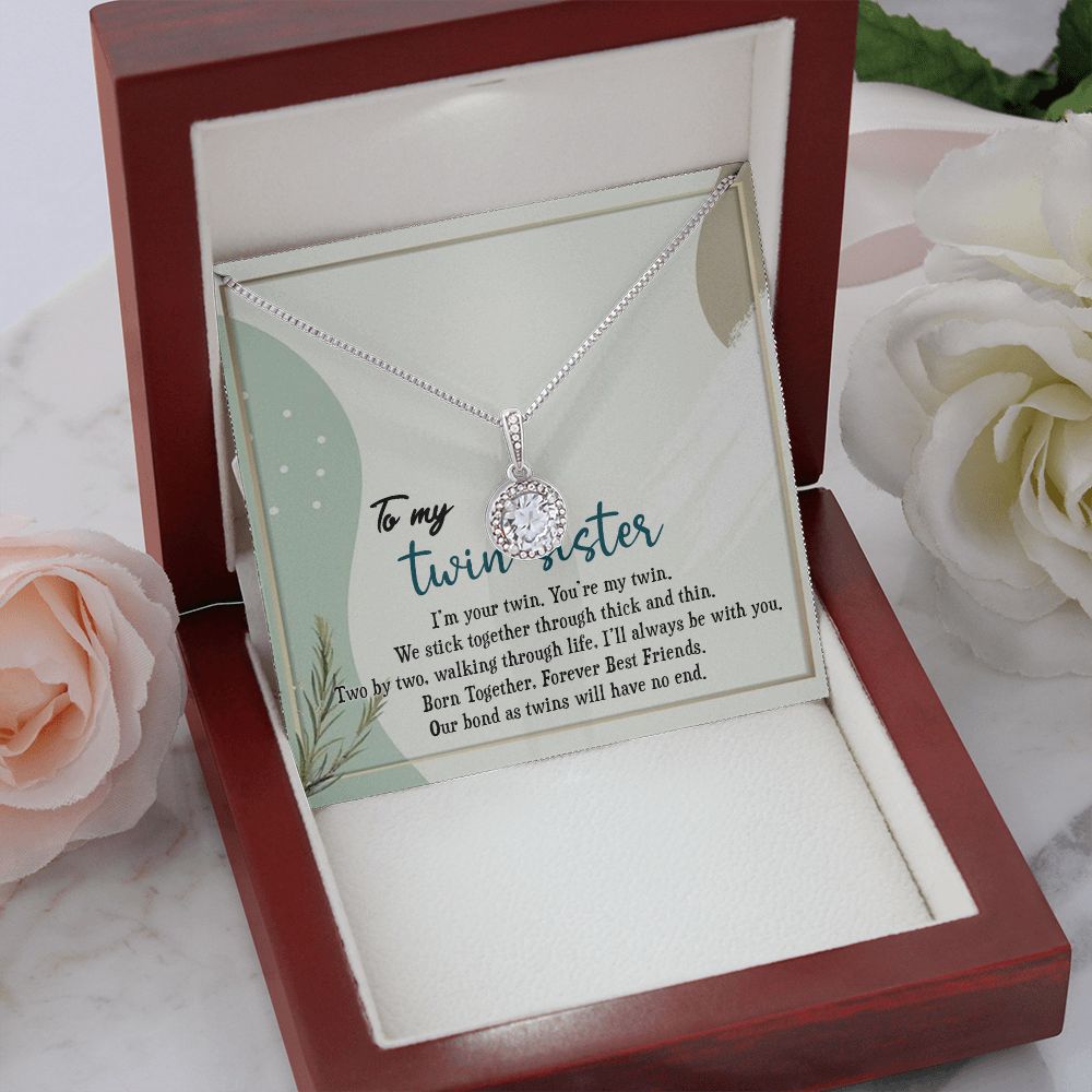 TO MY TWIN SISTER, ETERNAL HOPE NECKLACE FOR SISTER, FOREVER BEST FRIEND, BFF, BIRTHDAY/ FRIENDSHIP DAY GIFT FOR HER