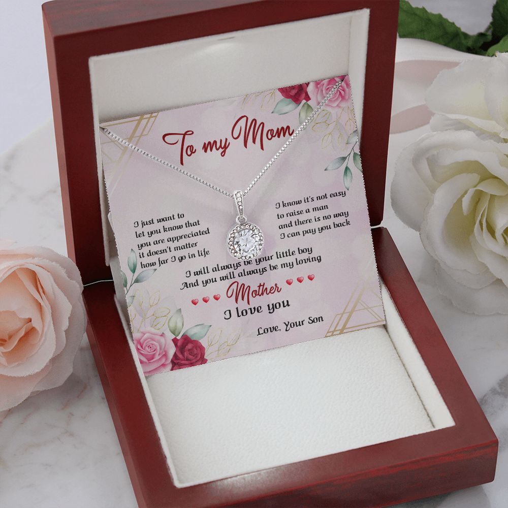 TO MY MOM, ETERNAL HOPE NECKLACE FOR MOM, NECKLACE WITH MESSAGE CARD, BIRTHDAY, MOTHER'S DAY GIFT FOR HER