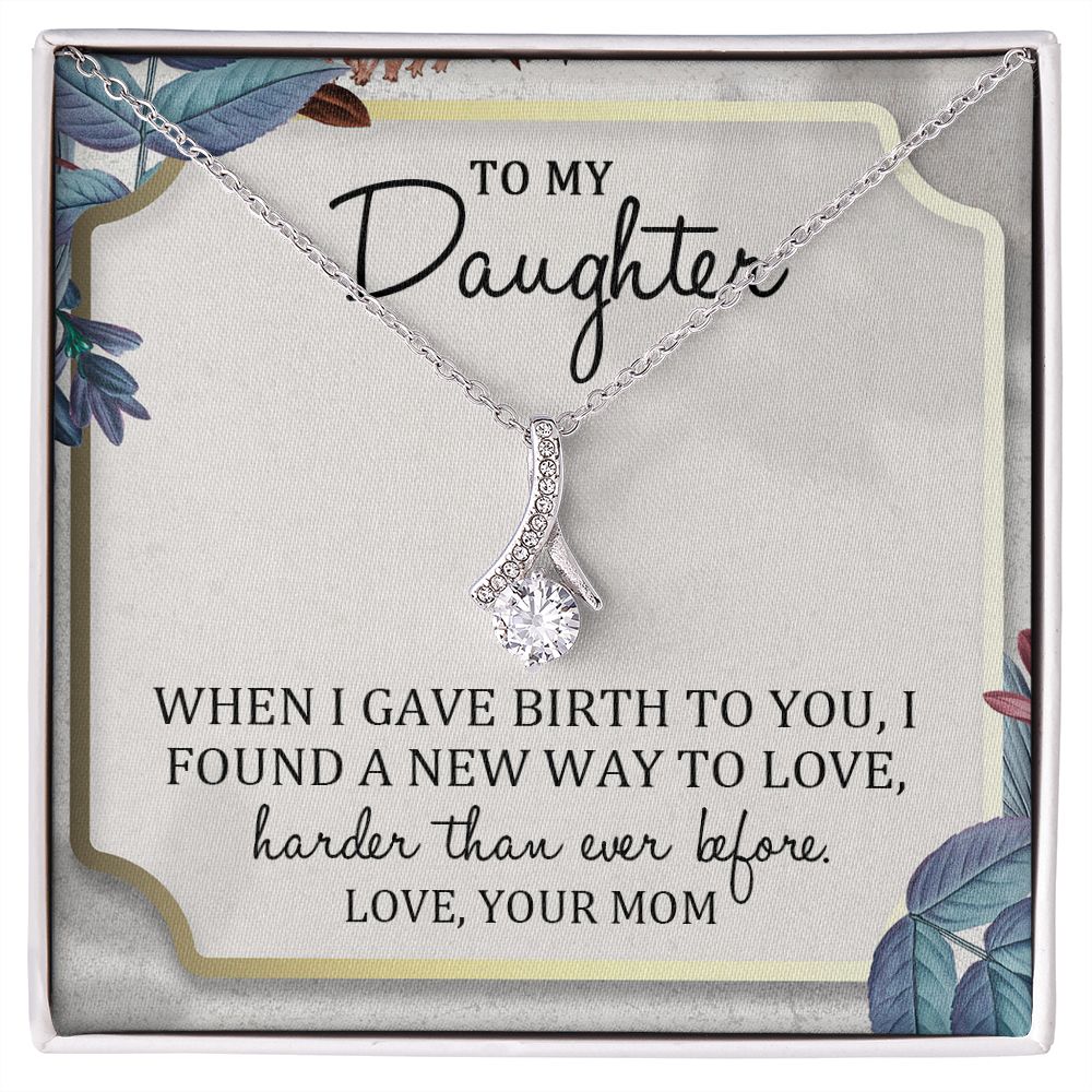 TO MY DAUGHTER, ALLURING BEAUTY NECKLACE WITH MESSAGE CARD, BIRTHDAY AND DAUGHTERS DAY GIFT FOR HER