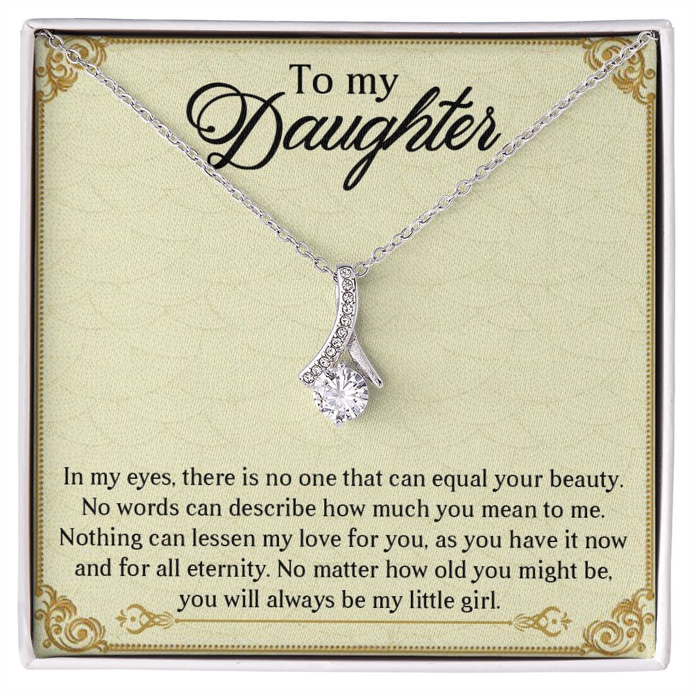 TO MY DAUGHTER, ALLURING BEAUTY NECKLACE WITH MESSAGE CARD, BIRTHDAY AND DAUGHTERS DAY GIFT FOR HER
