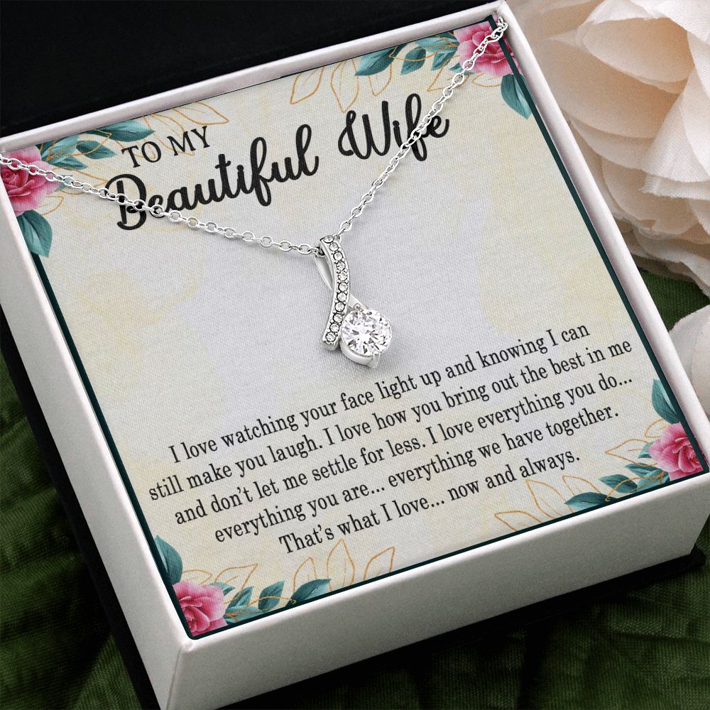 My Beautiful Wife, Alluring Beauty Necklace, Necklace With Message Card, Gift For Her