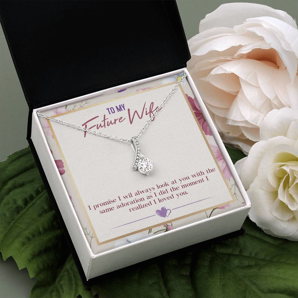 To My Future Wife, Alluring Beauty Necklace, For Bride To Be, Necklace With Message Card, Gift For Her