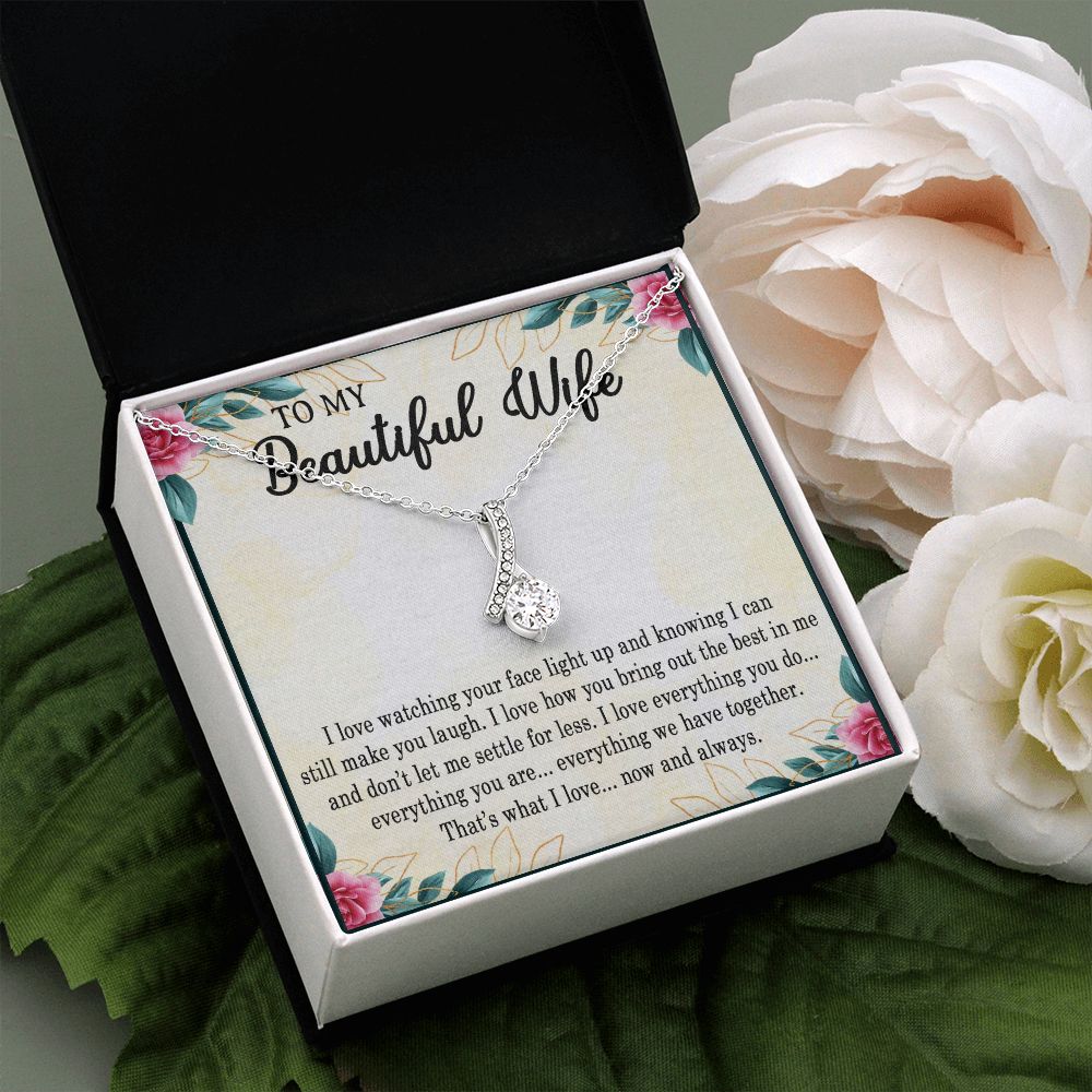 My Beautiful Wife, Alluring Beauty Necklace, Necklace With Message Card, Gift For Her