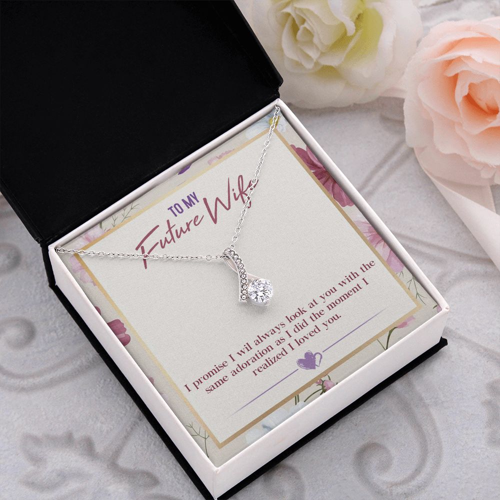 To My Future Wife, Alluring Beauty Necklace, For Bride To Be, Necklace With Message Card, Gift For Her