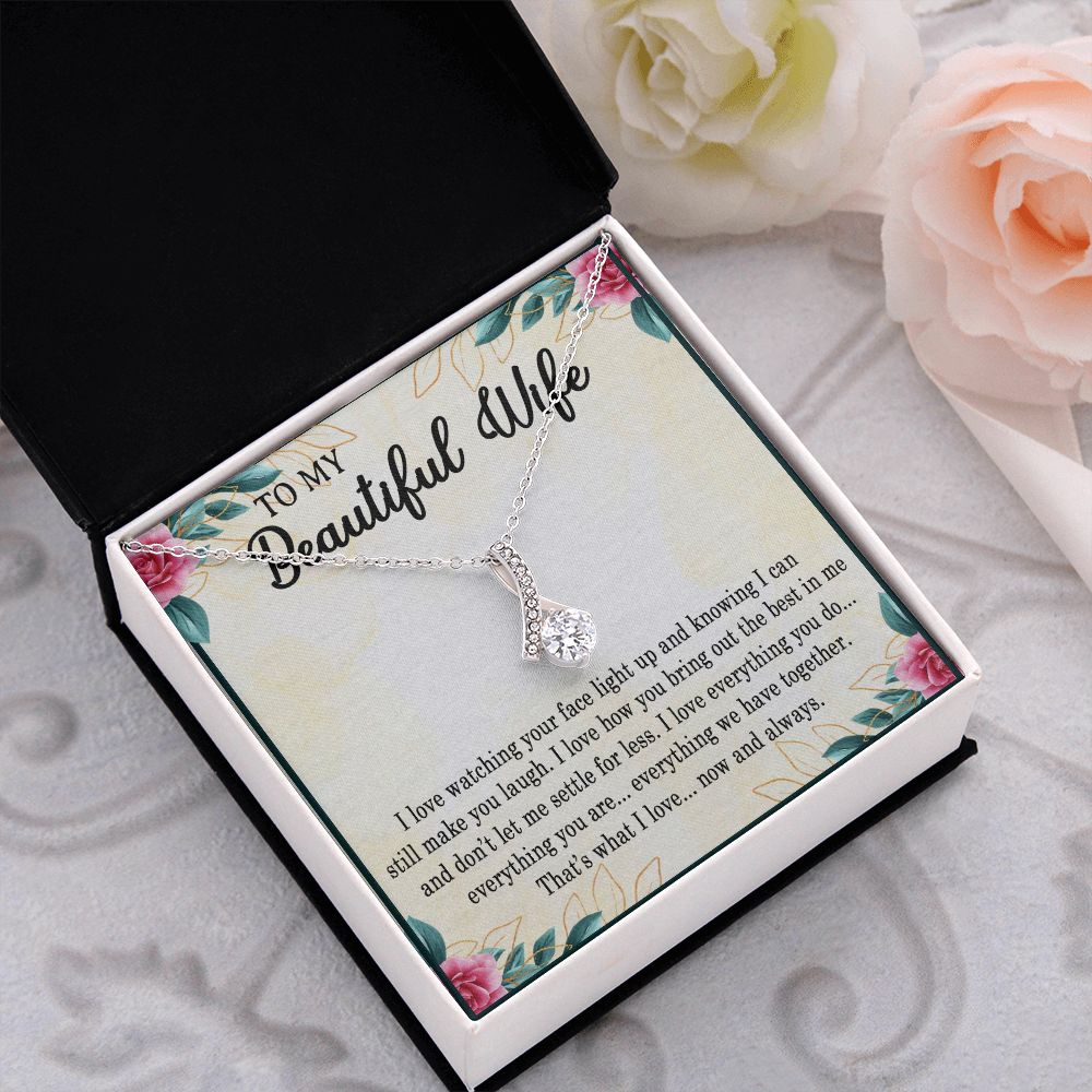 My Beautiful Wife, Alluring Beauty Necklace, Necklace With Message Card, Gift For Her