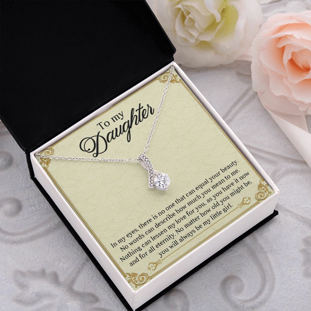 TO MY DAUGHTER, ALLURING BEAUTY NECKLACE WITH MESSAGE CARD, BIRTHDAY AND DAUGHTERS DAY GIFT FOR HER