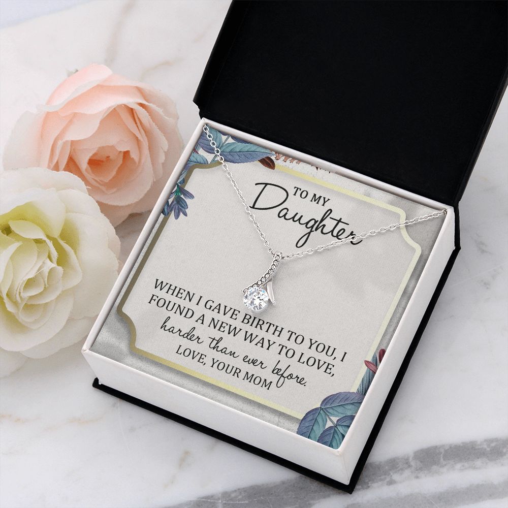 TO MY DAUGHTER, ALLURING BEAUTY NECKLACE WITH MESSAGE CARD, BIRTHDAY AND DAUGHTERS DAY GIFT FOR HER