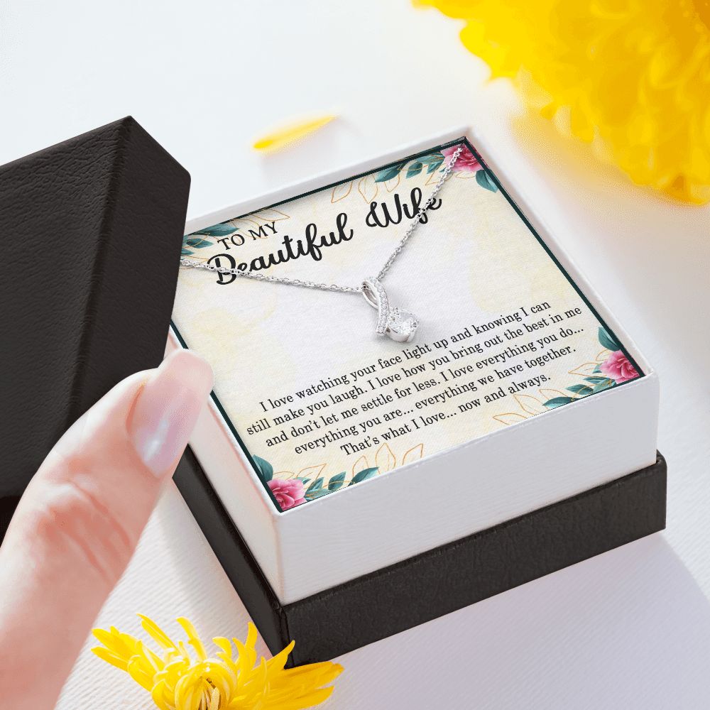 My Beautiful Wife, Alluring Beauty Necklace, Necklace With Message Card, Gift For Her