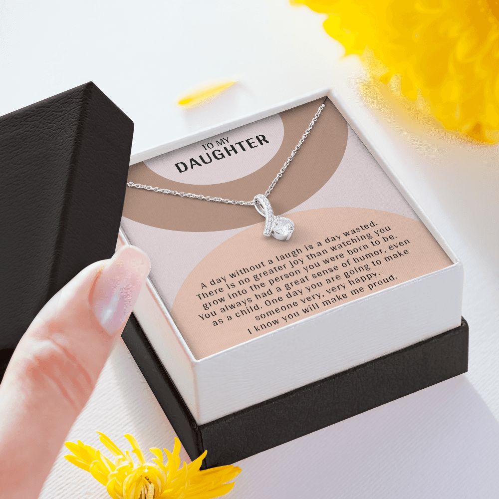 TO MY DAUGHTER, ALLURING BEAUTY NECKLACE WITH MESSAGE CARD, BIRTHDAY AND DAUGHTER'S DAY GIFT FOR HER