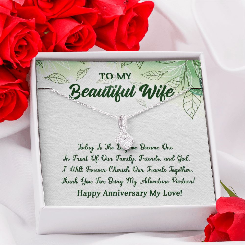 Alluring Beauty Necklace, To My Beautiful Wife, Necklace With Message Card, Gift For Her