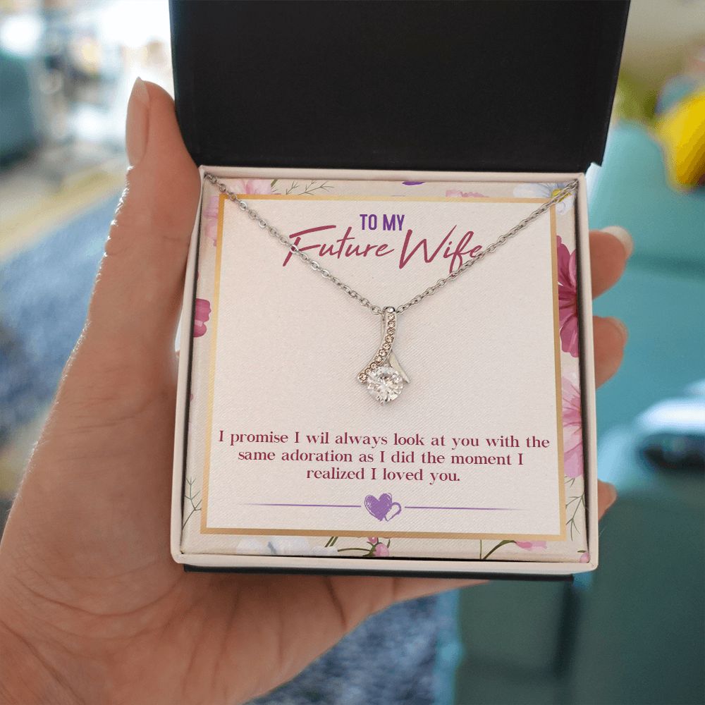 To My Future Wife, Alluring Beauty Necklace, For Bride To Be, Necklace With Message Card, Gift For Her