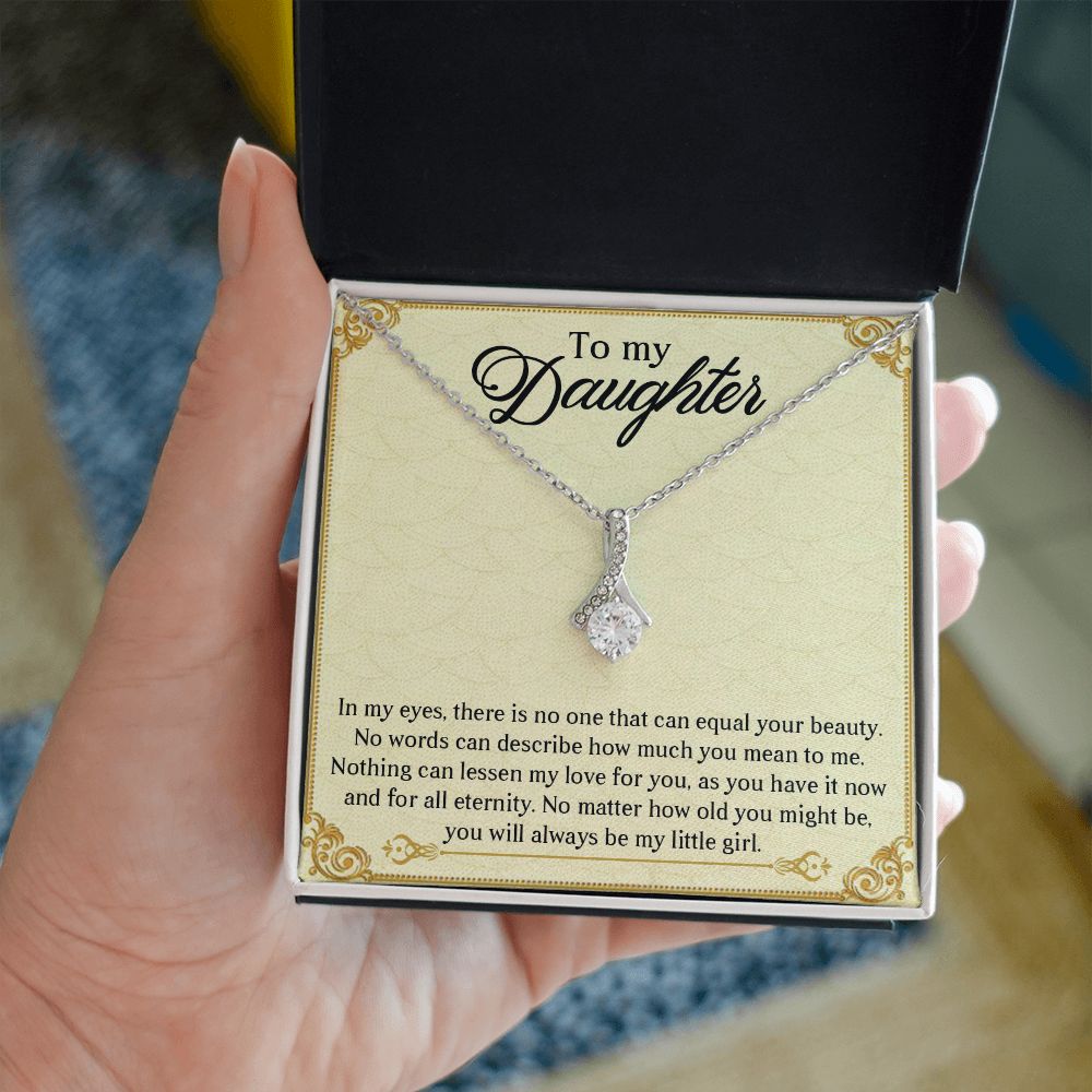 TO MY DAUGHTER, ALLURING BEAUTY NECKLACE WITH MESSAGE CARD, BIRTHDAY AND DAUGHTERS DAY GIFT FOR HER