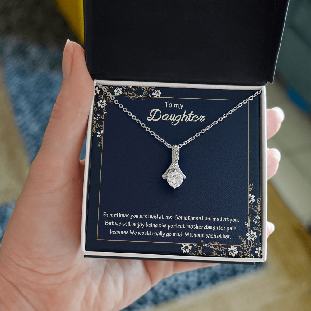 TO MY DAUGHTER, ALLURING BEAUTY NECKLACE WITH MESSAGE CARD, FROM MOM, BIRTHDAY AND DAUGHTERS DAY GIFT FOR HER