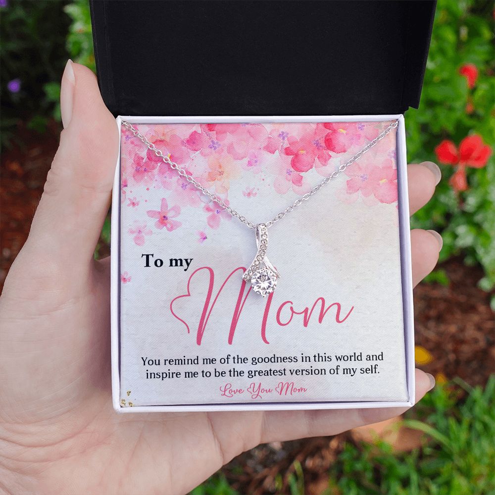 TO MY MOM, ALLURING BEAUTY NECKLACE FOR MOM, NECKLACE WITH MESSAGE CARD, BIRTHDAY, MOTHER'S DAY GIFT FOR HER