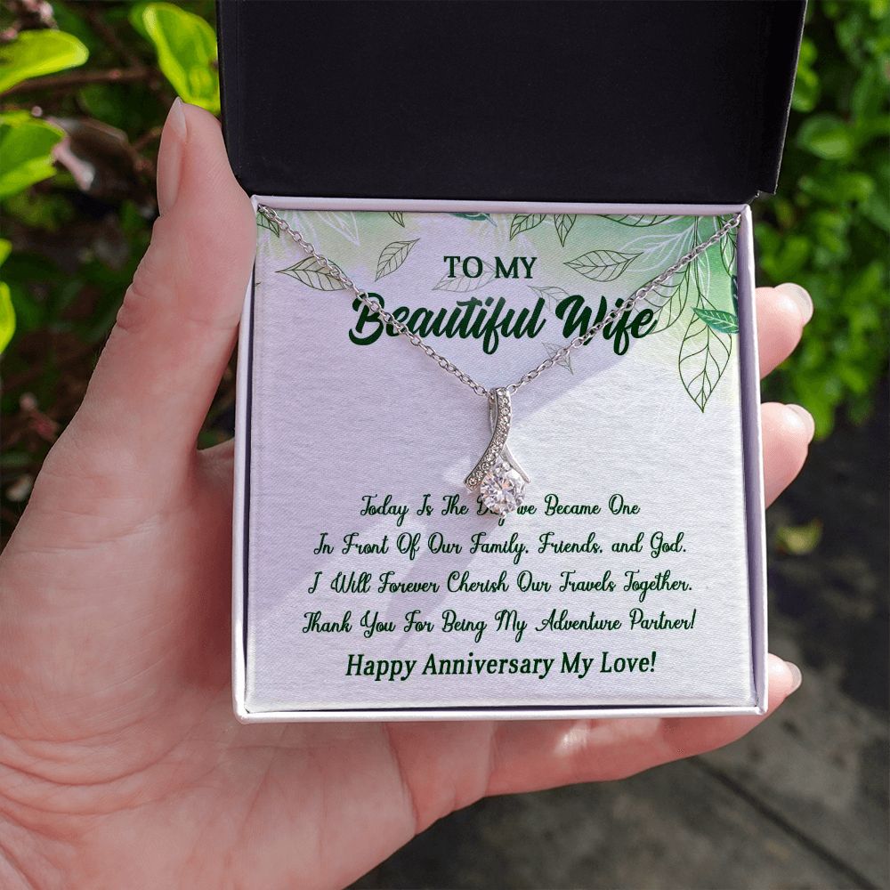 Alluring Beauty Necklace, To My Beautiful Wife, Necklace With Message Card, Gift For Her