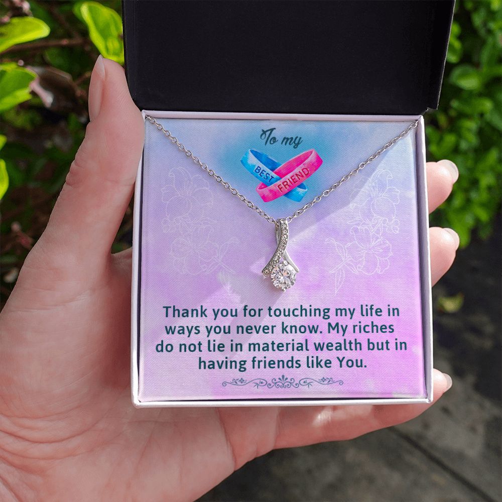 TO MY BEST FRIEND, ALLURING BEAUTY NECKLACE WITH MESSAGE CARD, FOR SISTERS, FRIENDS, BFF, BIRTHDAY, FRIENDSHIP DAY GIFT FOR HER