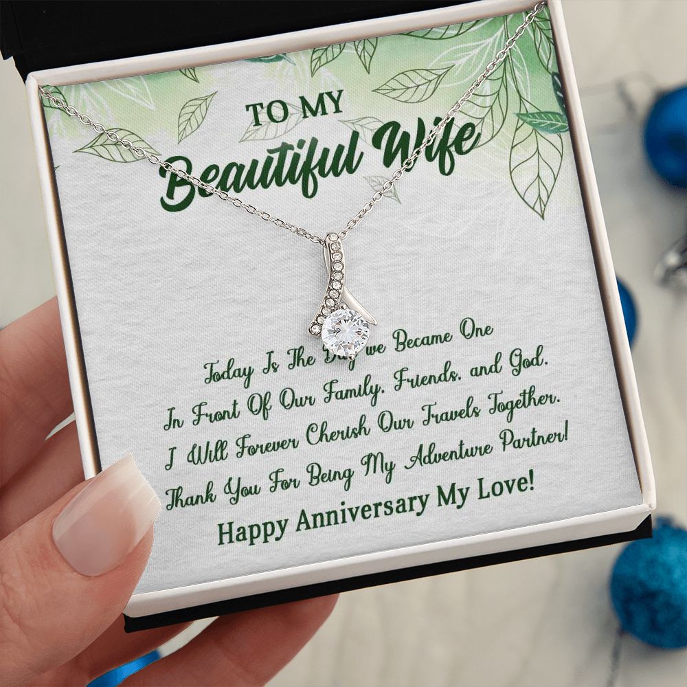 Alluring Beauty Necklace, To My Beautiful Wife, Necklace With Message Card, Gift For Her