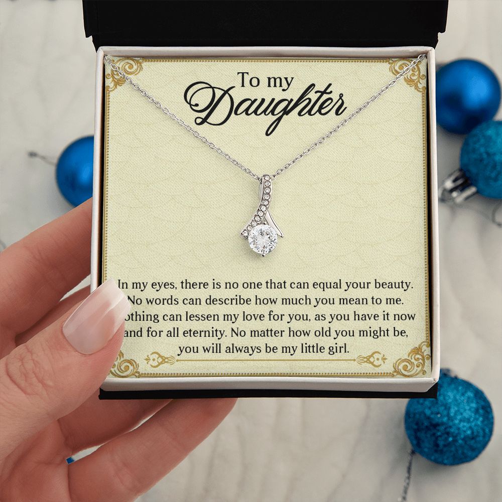 TO MY DAUGHTER, ALLURING BEAUTY NECKLACE WITH MESSAGE CARD, BIRTHDAY AND DAUGHTERS DAY GIFT FOR HER