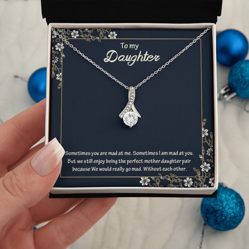 TO MY DAUGHTER, ALLURING BEAUTY NECKLACE WITH MESSAGE CARD, FROM MOM, BIRTHDAY AND DAUGHTERS DAY GIFT FOR HER