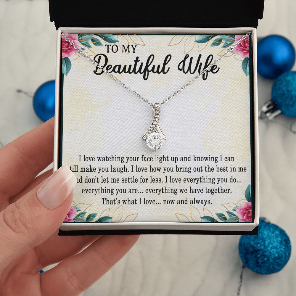 My Beautiful Wife, Alluring Beauty Necklace, Necklace With Message Card, Gift For Her