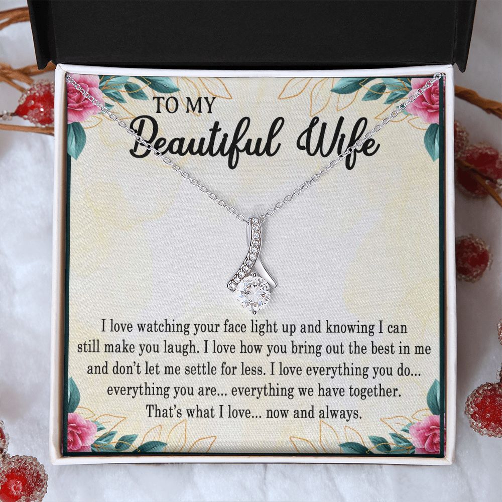 My Beautiful Wife, Alluring Beauty Necklace, Necklace With Message Card, Gift For Her