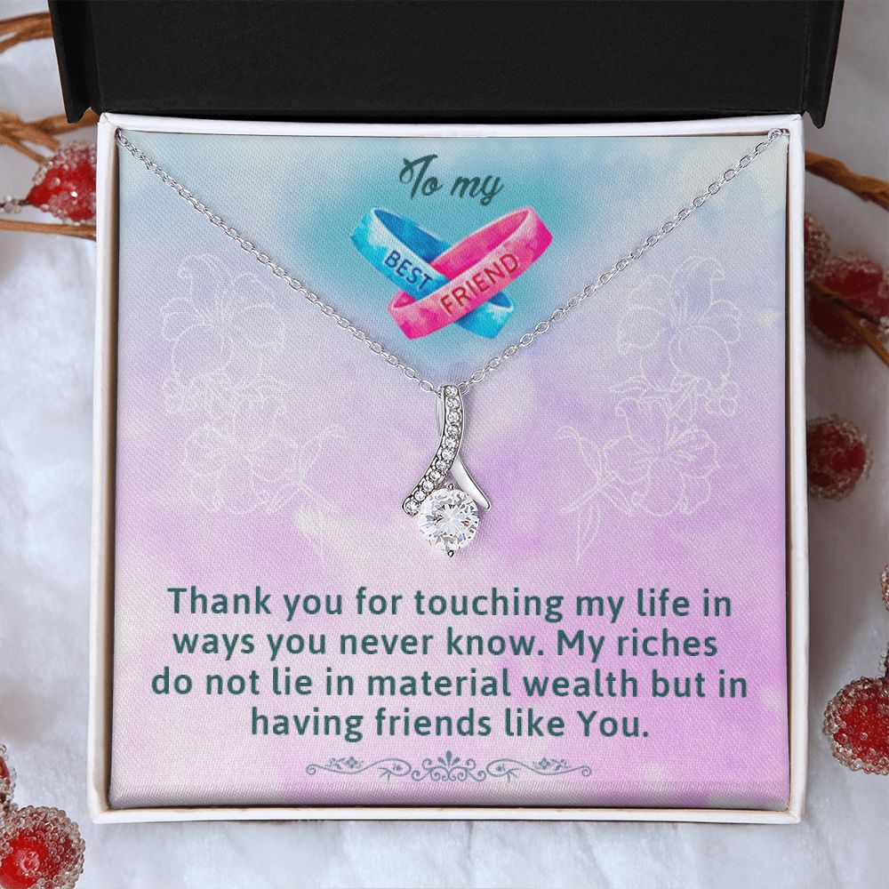 TO MY BEST FRIEND, ALLURING BEAUTY NECKLACE WITH MESSAGE CARD, FOR SISTERS, FRIENDS, BFF, BIRTHDAY, FRIENDSHIP DAY GIFT FOR HER