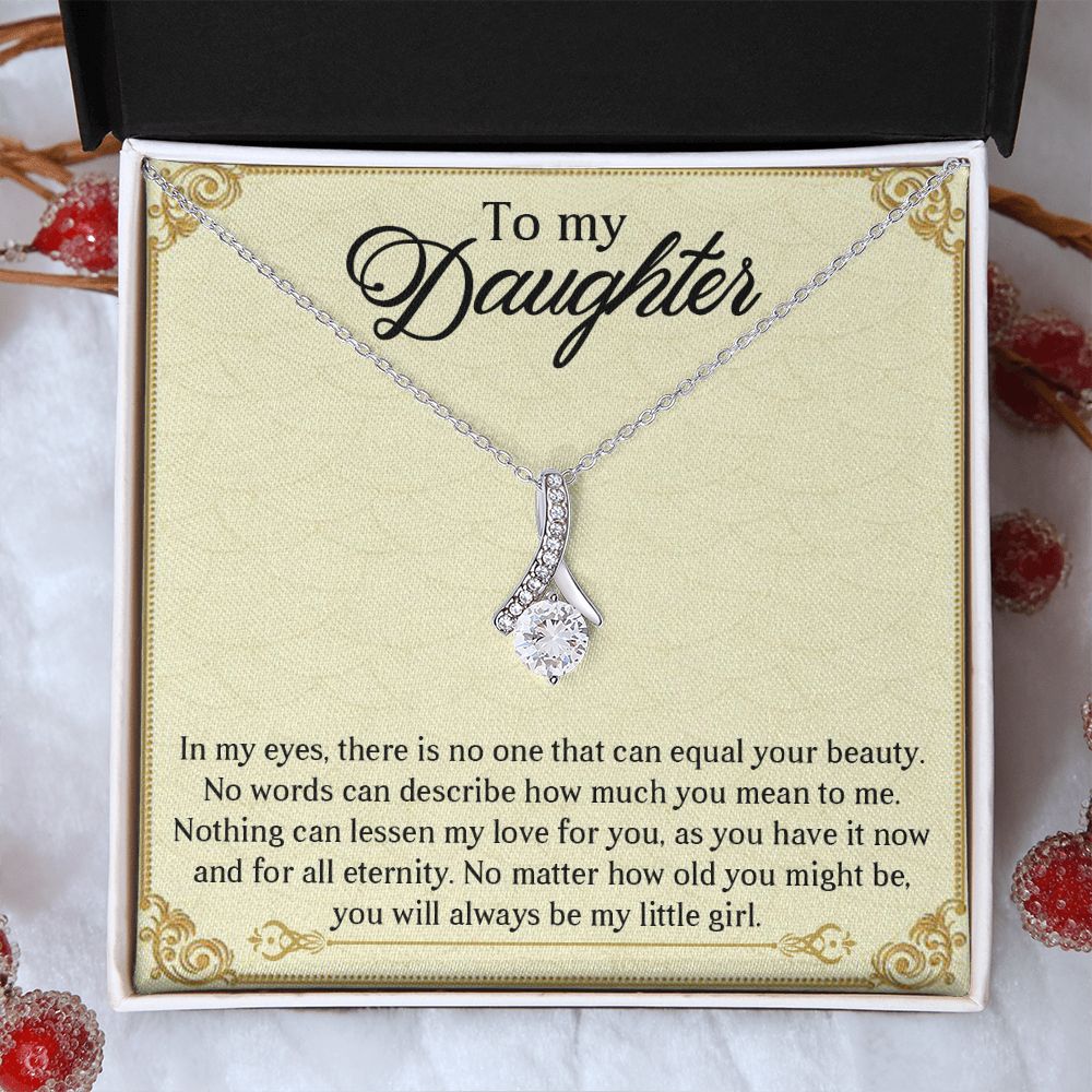 TO MY DAUGHTER, ALLURING BEAUTY NECKLACE WITH MESSAGE CARD, BIRTHDAY AND DAUGHTERS DAY GIFT FOR HER