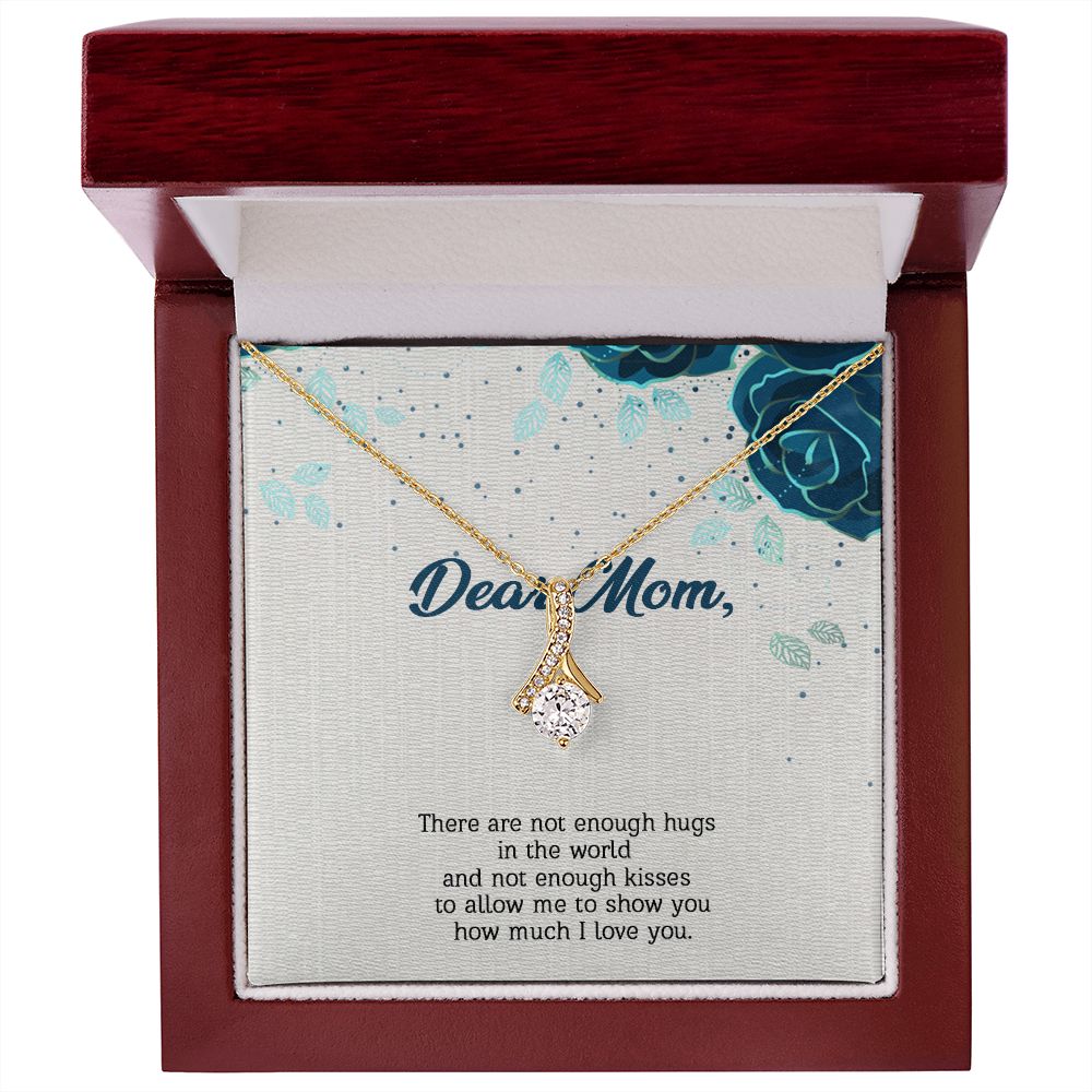 Dear Mom, I Love You Alluring Beauty Necklace, Gift for Mother's Day, Christmas, Birthday, Silver Jewelry with Message Card, Mom/Daughter Gifts