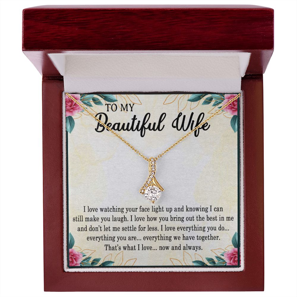 My Beautiful Wife, Alluring Beauty Necklace, Necklace With Message Card, Gift For Her