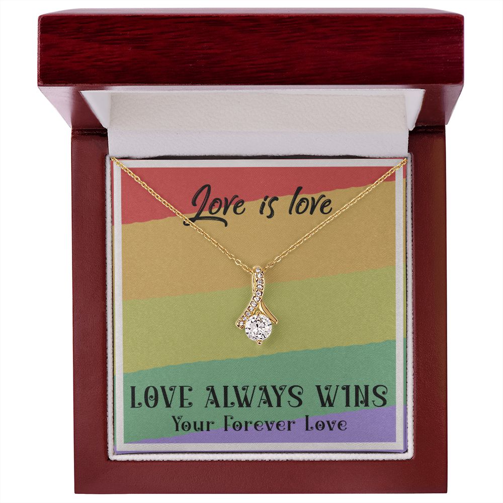 LOVE IS LOVE, ALLURING BEAUTY NECKLACE FOR SOULMATE, FOR YOUR LGBTQ PARTNER, WITH MESSAGE CARD, PRIDE NECKLACE,