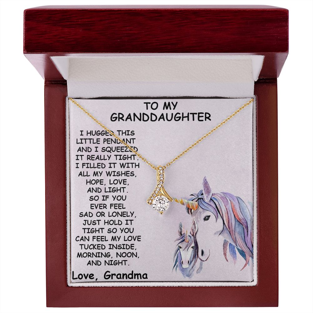 TO MY GRANDDAUGHTER, LOVE KNOT NECKLACE WITH MESSAGE CARD FOR GRANDDAUGHTER, BIRTHDAY GIFT FOR HER, FROM GRANDMA