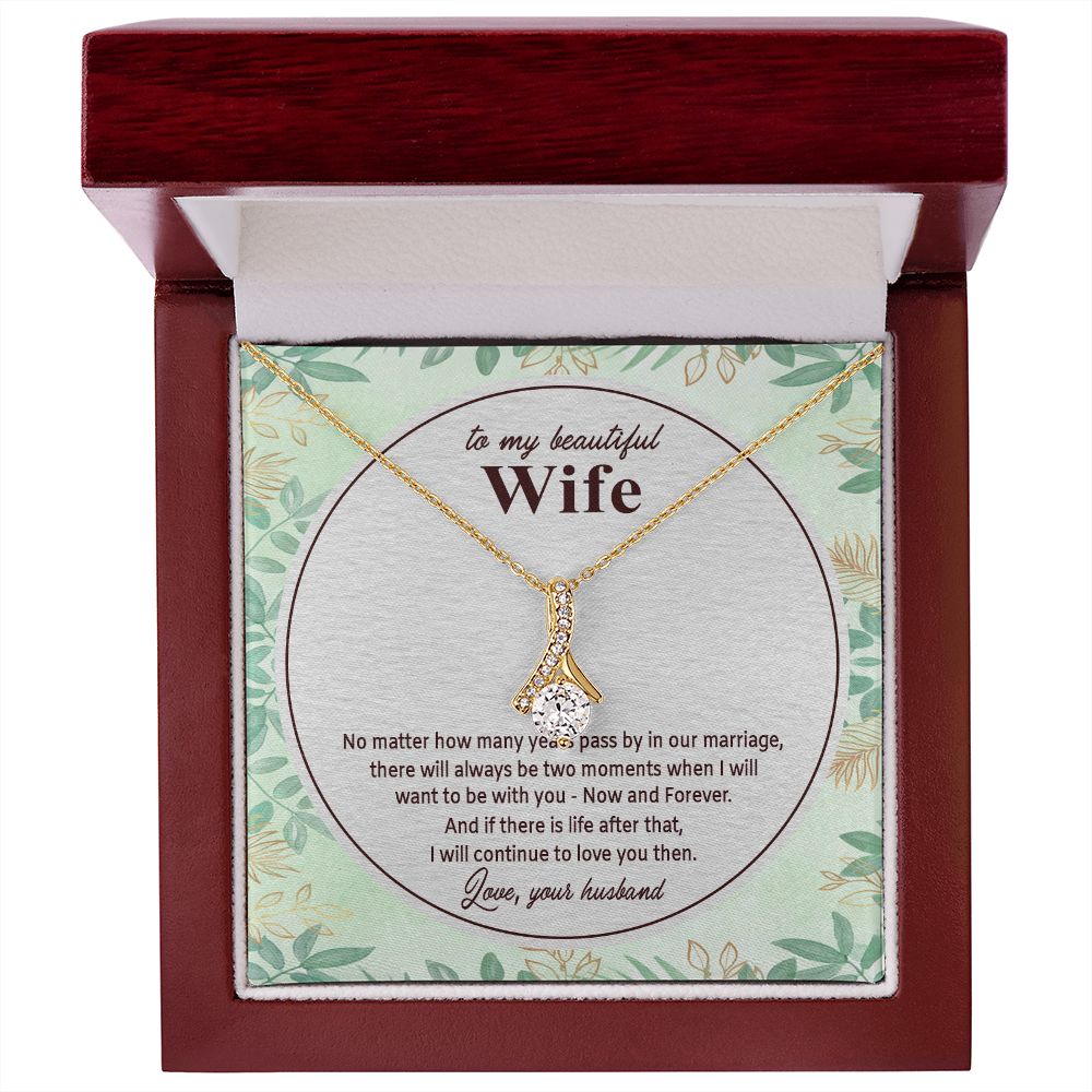 To My Beautiful Wife, Alluring Beauty Necklace, Necklace With Message Card, Gift For Her