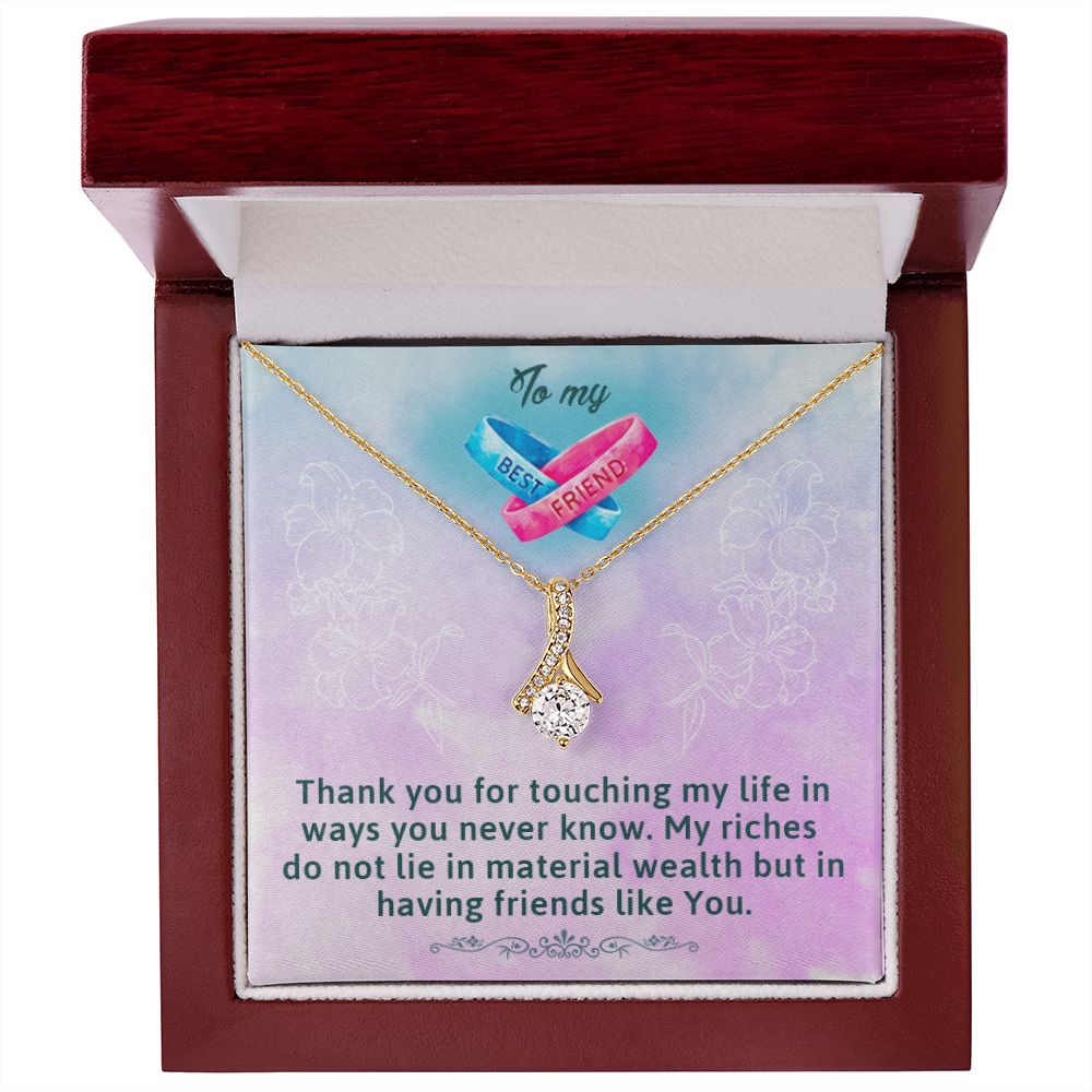 TO MY BEST FRIEND, ALLURING BEAUTY NECKLACE WITH MESSAGE CARD, FOR SISTERS, FRIENDS, BFF, BIRTHDAY, FRIENDSHIP DAY GIFT FOR HER
