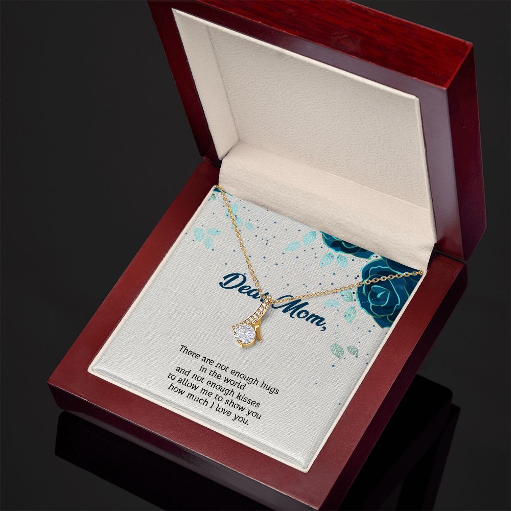 Dear Mom, I Love You Alluring Beauty Necklace, Gift for Mother's Day, Christmas, Birthday, Silver Jewelry with Message Card, Mom/Daughter Gifts