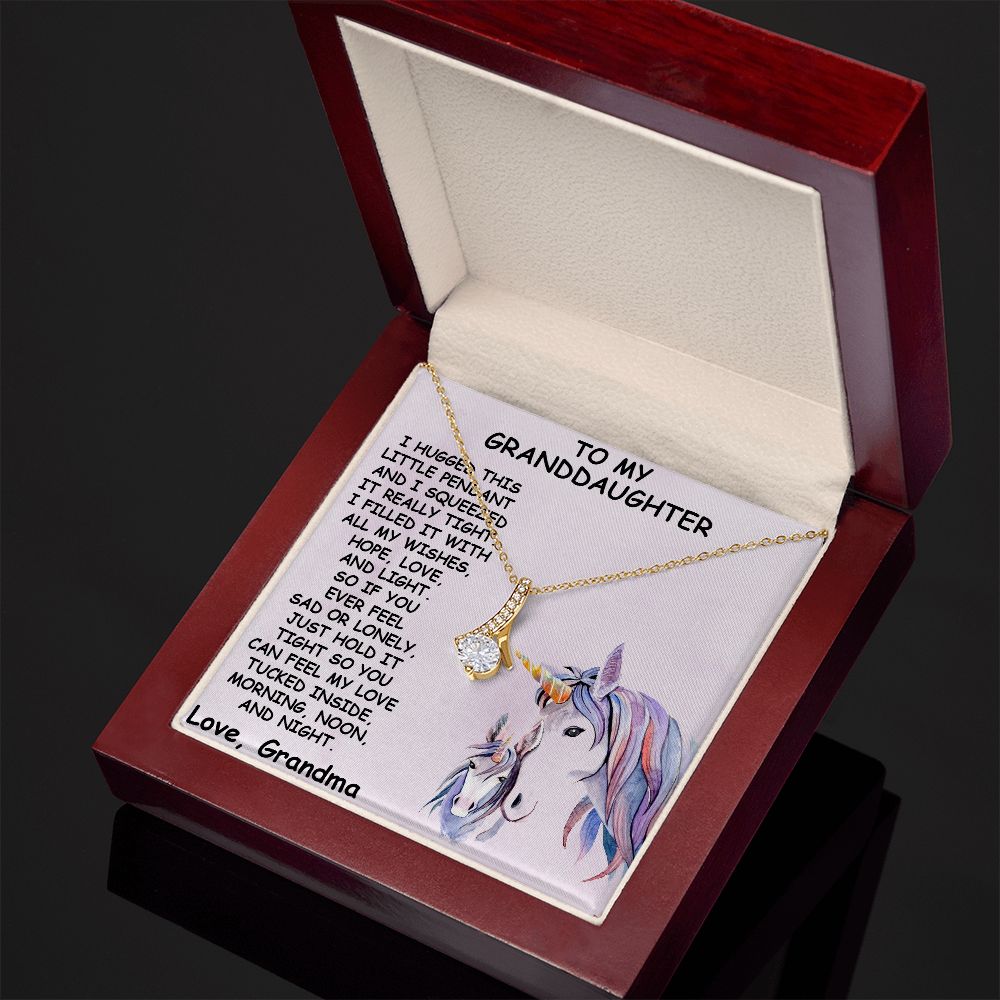 TO MY GRANDDAUGHTER, LOVE KNOT NECKLACE WITH MESSAGE CARD FOR GRANDDAUGHTER, BIRTHDAY GIFT FOR HER, FROM GRANDMA