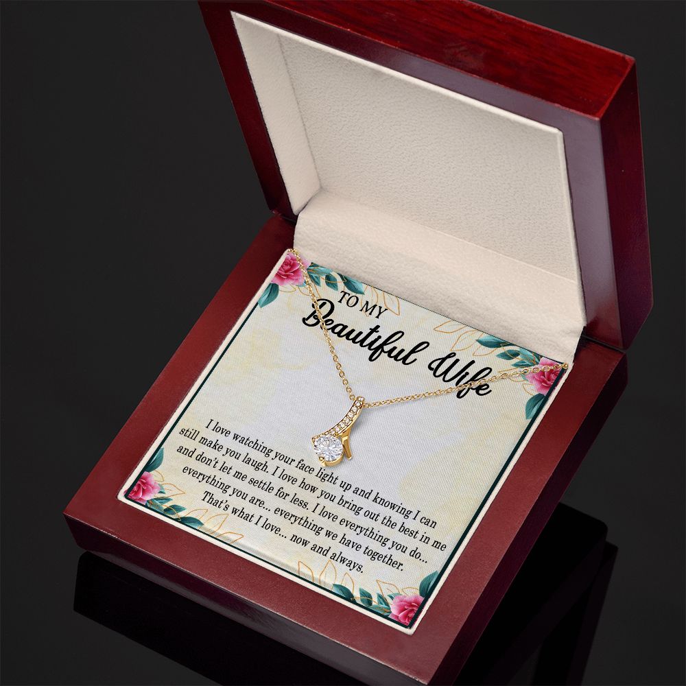 My Beautiful Wife, Alluring Beauty Necklace, Necklace With Message Card, Gift For Her