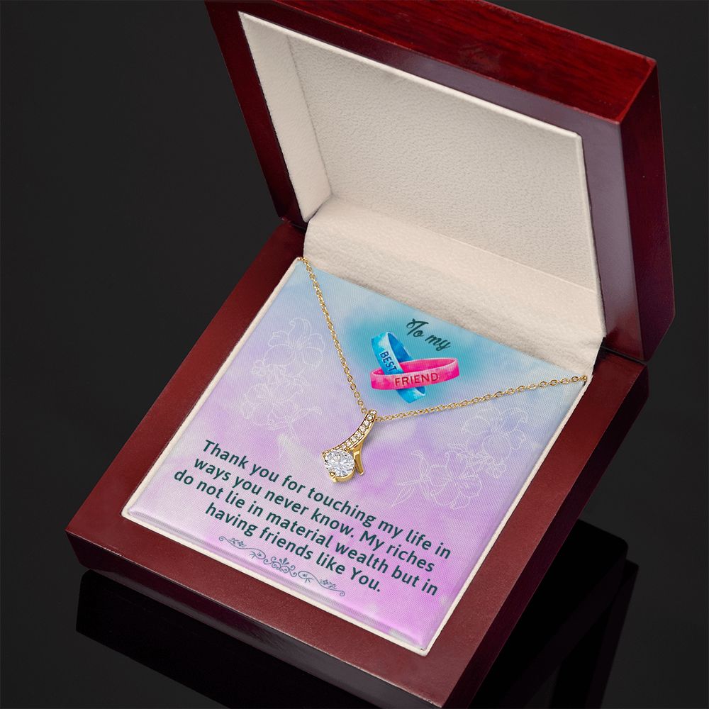 TO MY BEST FRIEND, ALLURING BEAUTY NECKLACE WITH MESSAGE CARD, FOR SISTERS, FRIENDS, BFF, BIRTHDAY, FRIENDSHIP DAY GIFT FOR HER