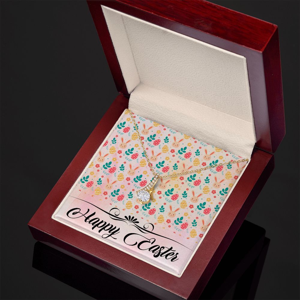 HAPPY EASTER, ALLURING BEAUTY NECKLACE WITH MESSAGE CARD, EASTER GIFT FOR DAUGHTER, GRANDKIDS, TODDLERS,SISTER