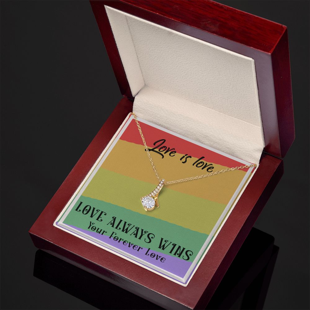 LOVE IS LOVE, ALLURING BEAUTY NECKLACE FOR SOULMATE, FOR YOUR LGBTQ PARTNER, WITH MESSAGE CARD, PRIDE NECKLACE,