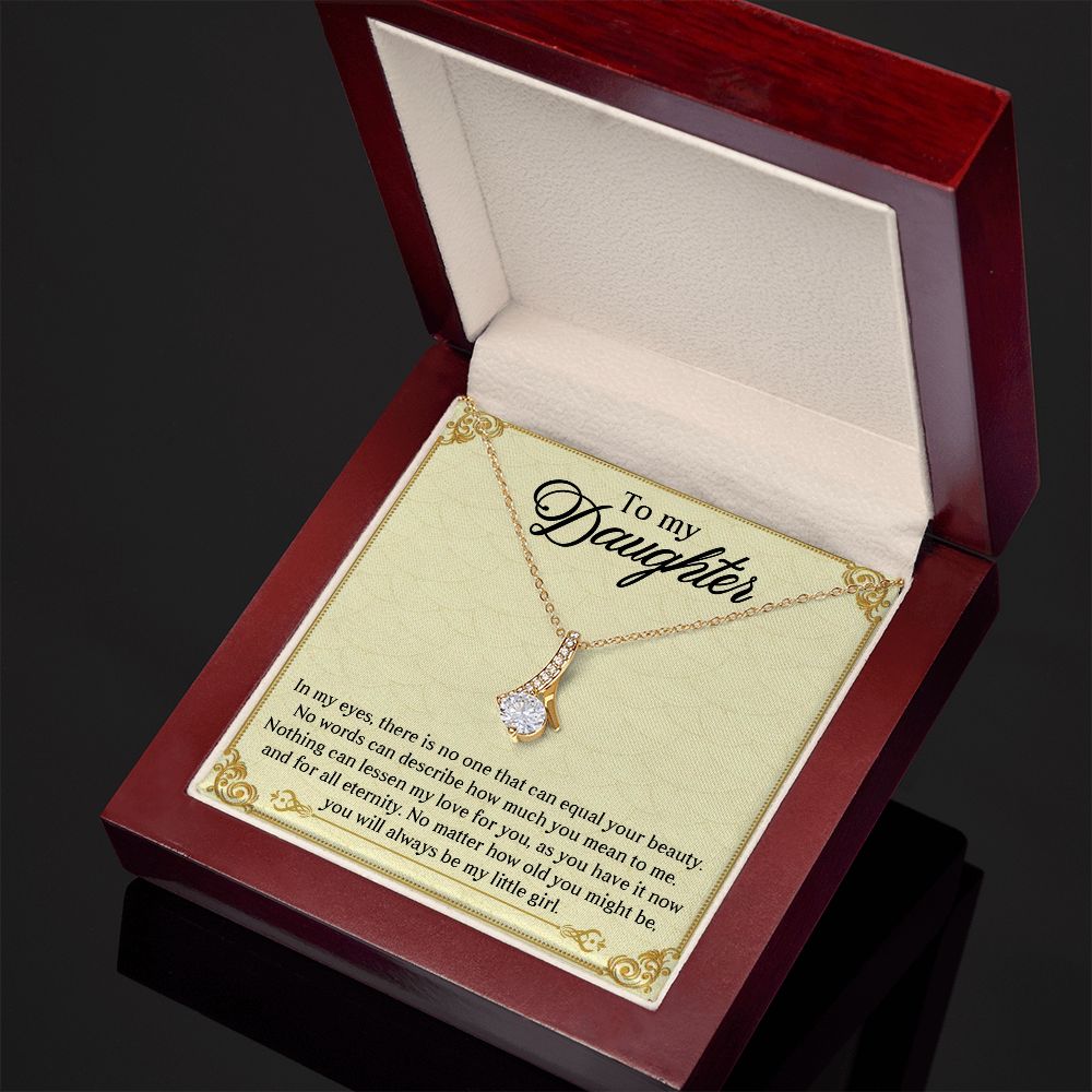TO MY DAUGHTER, ALLURING BEAUTY NECKLACE WITH MESSAGE CARD, BIRTHDAY AND DAUGHTERS DAY GIFT FOR HER