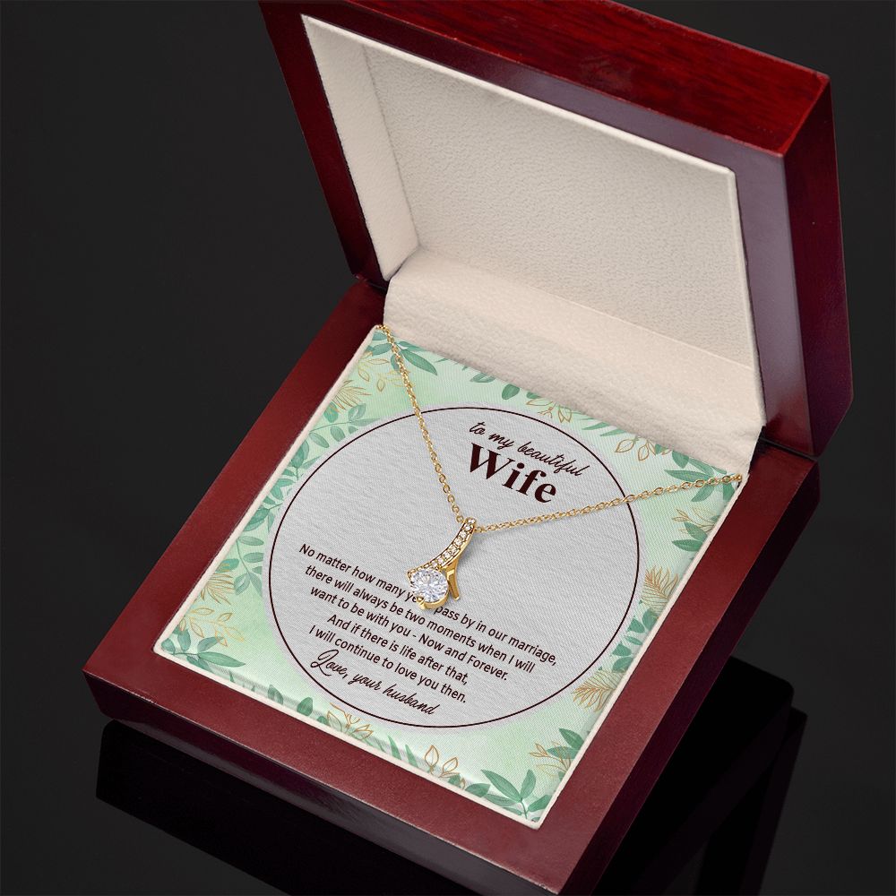 To My Beautiful Wife, Alluring Beauty Necklace, Necklace With Message Card, Gift For Her