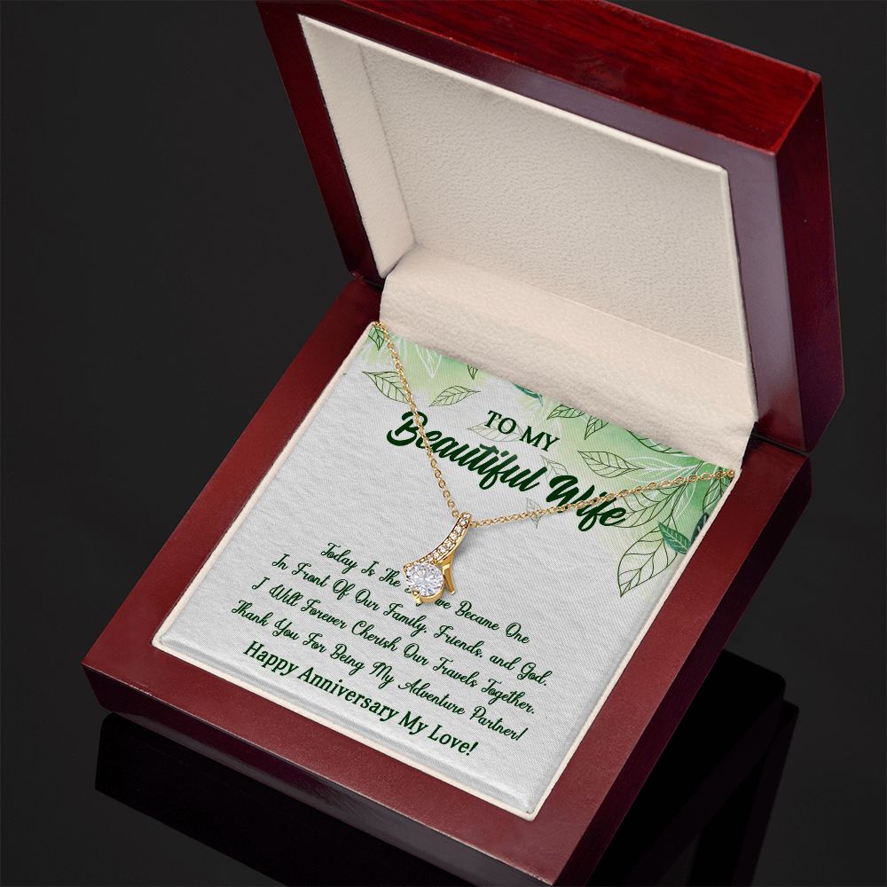 Alluring Beauty Necklace, To My Beautiful Wife, Necklace With Message Card, Gift For Her