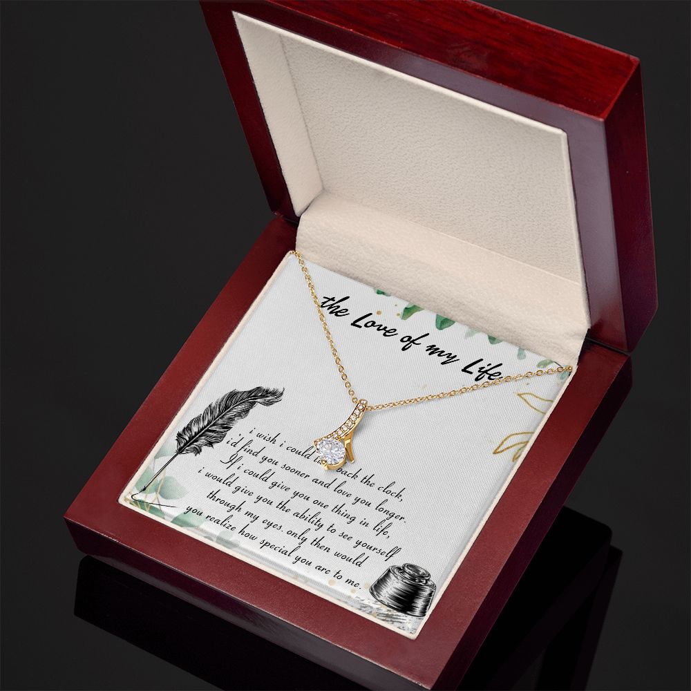 THE LOVE OF MY LIFE, SOULMATE NECKLACE WITH MESSAGE CARD, BIRTHDAY GIFT FOR HER