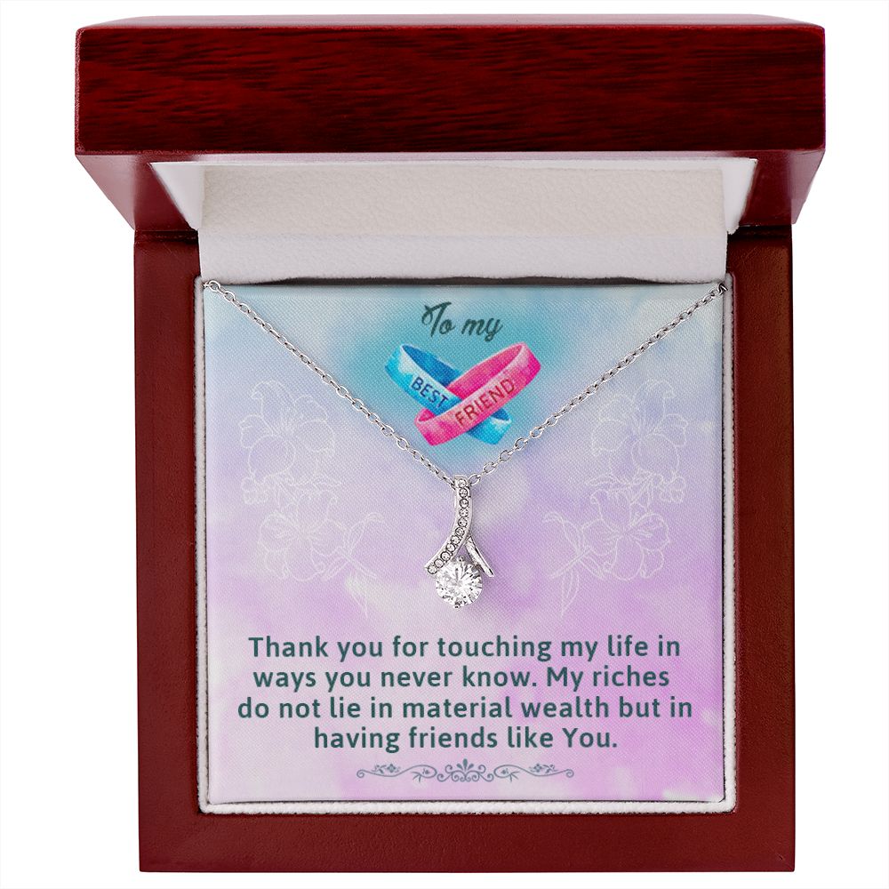 TO MY BEST FRIEND, ALLURING BEAUTY NECKLACE WITH MESSAGE CARD, FOR SISTERS, FRIENDS, BFF, BIRTHDAY, FRIENDSHIP DAY GIFT FOR HER
