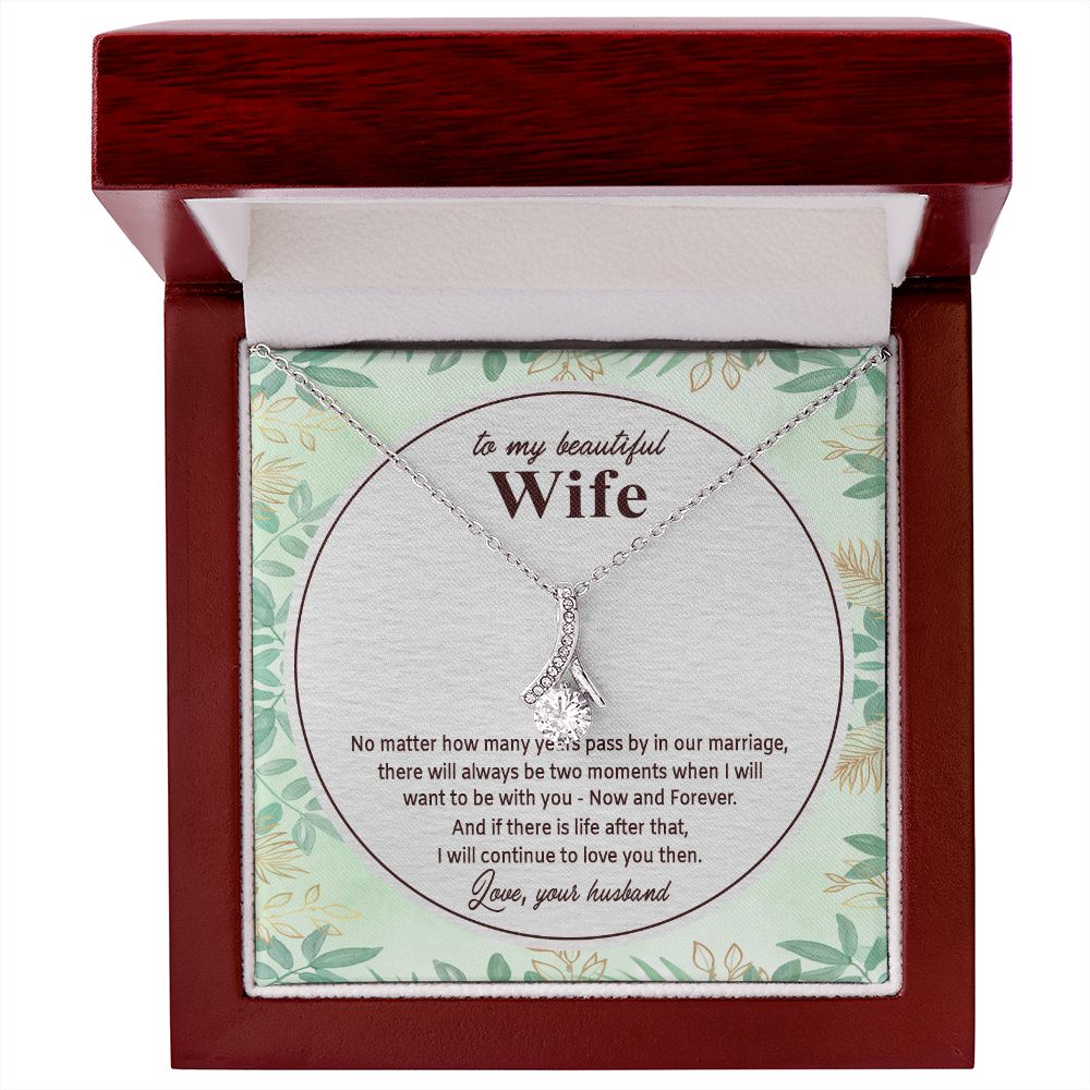 To My Beautiful Wife, Alluring Beauty Necklace, Necklace With Message Card, Gift For Her