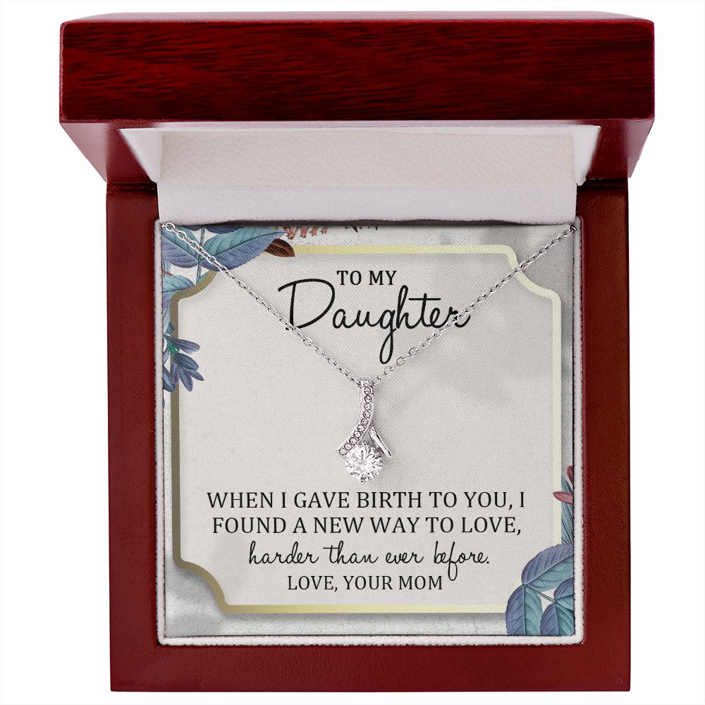 TO MY DAUGHTER, ALLURING BEAUTY NECKLACE WITH MESSAGE CARD, BIRTHDAY AND DAUGHTERS DAY GIFT FOR HER