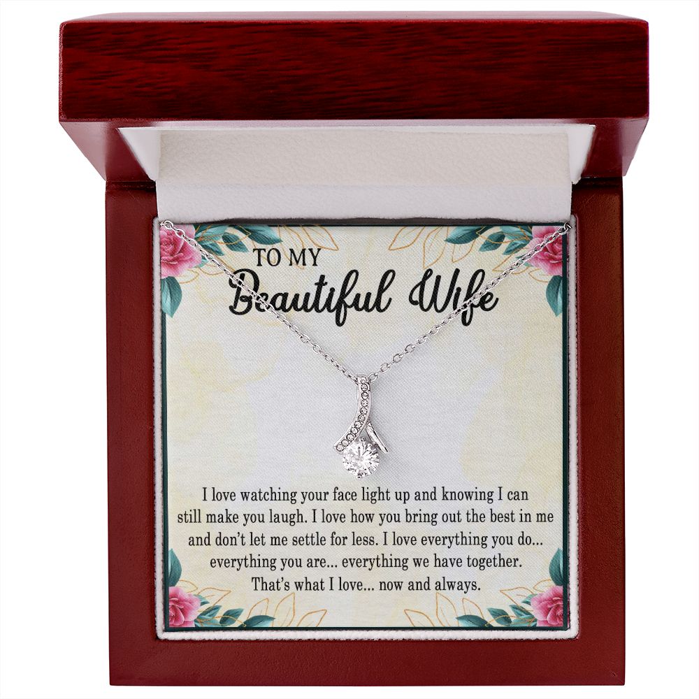 My Beautiful Wife, Alluring Beauty Necklace, Necklace With Message Card, Gift For Her