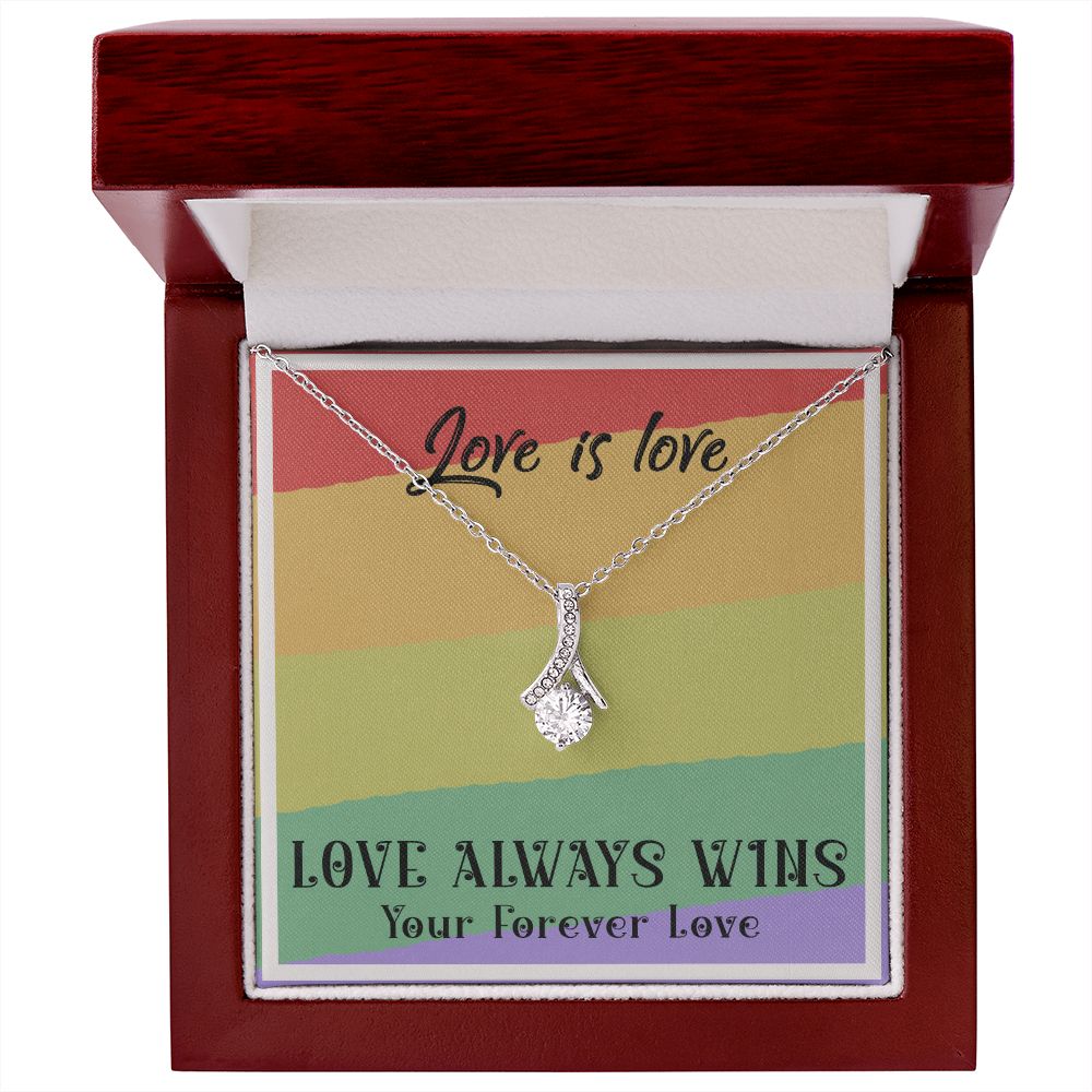 LOVE IS LOVE, ALLURING BEAUTY NECKLACE FOR SOULMATE, FOR YOUR LGBTQ PARTNER, WITH MESSAGE CARD, PRIDE NECKLACE,