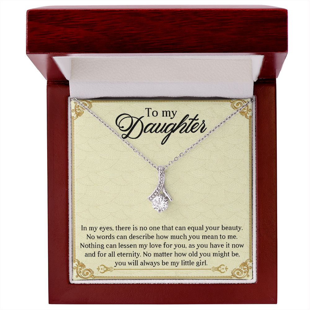TO MY DAUGHTER, ALLURING BEAUTY NECKLACE WITH MESSAGE CARD, BIRTHDAY AND DAUGHTERS DAY GIFT FOR HER