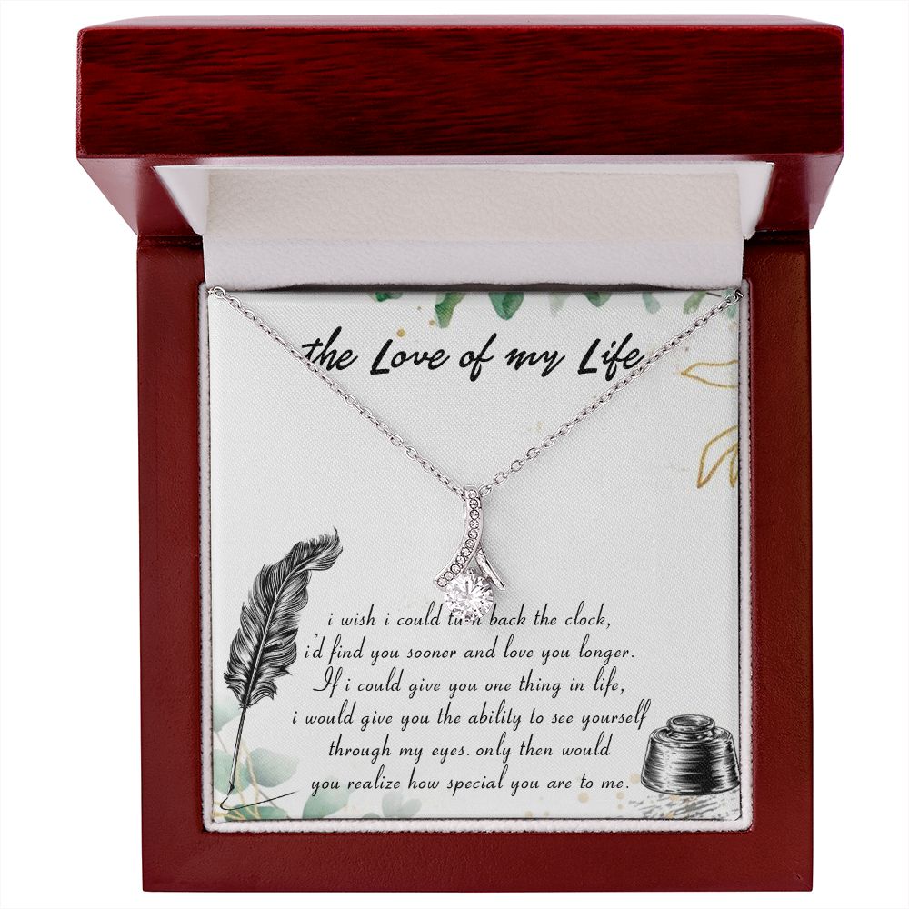 THE LOVE OF MY LIFE, SOULMATE NECKLACE WITH MESSAGE CARD, BIRTHDAY GIFT FOR HER